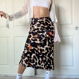 Free People Maxi Animal Print Skirt